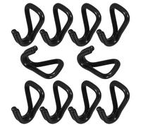 10pcs Double Row Steel Cargo Tying Hook Black Coated for Trailer Use | One Piece Molded Build, Protective Coating, Quicker Strapping, for Movers, Trucks, Bicycles and Storage