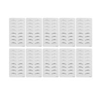 10Pcs Double Sided Eyebrow Practice Skin, Microblading Training Kit with Thickened Inkless Silicone Sheets, Reusable Eyebrow Stencil for Beginners and Professionals in Salon (Style 01)