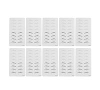 10Pcs Double Sided Eyebrow Practice Skin, Microblading Training Kit with Thickened Inkless Silicone Sheets, Reusable Eyebrow Stencil for Beginners and Professionals in Salon (Style 02)