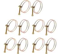 10pcs Double Wire Hose Clamp Adjustable Hose Pipe Clamps Water Hose Pipe Clip with Screws Bolts Locking Zinc-Plating Stainless Steel(59mm-64mm), M