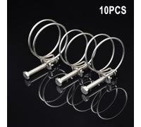 10PCS Double Wire Hose Clamps Made from Stainless Steel for Effective Pond Pipe Management (9-14mm)