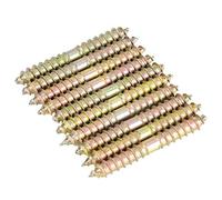 10pcs Dowel Screw, 6 * 50mm Durable Sturdy Double Head Ended Screws Woodworking Furniture Connector, Double Ended Screw