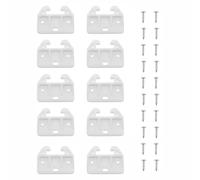 10Pcs Drawer Guides with Screws Plastic Drawer Track Guides Not Easy to Break Replacement Furniture Parts for Dressers Hutches (White-59mm*41mm/2.32in*1.61in)