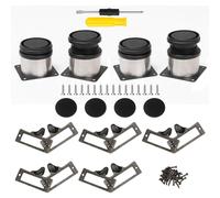 10Pcs Drawer Label Handle 53 x 33mm+4Pcs Stainless Steel Furniture with Adjustable Feet 50 x 50mm