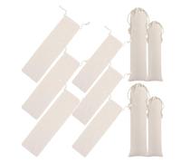 10pcs Drawstring Cutlery Bags Cotton Linen White Reusable