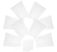 10pcs Drawstring Shoe Bags White 35x25cm Non-Woven Fabric | Reusable Pouches with Drawstrings at Both Ends, Washable for Luggage Packing and Boys and Girls Room Organization