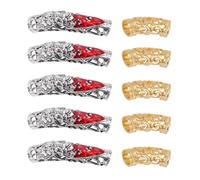 10pcs Dreadlocks Alloy Bended Hair Cuffs Braiding Tubes