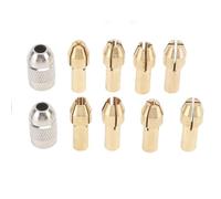 10PCS Drill Chuck Collet Set, Brass Collet Chuck Keyless Drill Bit Adapter 0.8-3.2mm Replacement Fast Change Keyless BitChuck Shank forDremel Rotary Tool