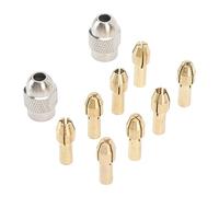 10Pcs Drill Chuck Collet Set for Rotation Figurines Fairy Garden Accessories, Brass Coat Jacket Drilling Bit Keyless Tool for Replacement