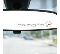 10pcs Drive Safely Your Family Waiting You Rearview Mirror Sticker, Waterproof Car Window Decal with House Design for Men & Women New Driver Gift