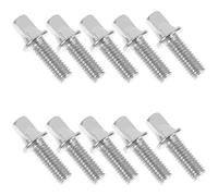10pcs Drum Key Bolt for Snare Drum Pedal Shaft M6x15mm | Silver Plated Iron, Quick Head Tightening for Studio Sessions, Smooth Finish with 10 Pads Included