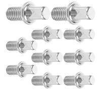 10pcs Drum Key Screws M6x10mm for Snare Drum and Pedal Shaft | Smooth Burr Free Finish, Silver Plated Iron, for Professional or Amateur Drummers, Sleek Silver Look