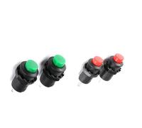10Pcs DS-425 Reseting Non-locking Push Button Switch 2 Pin 250V 1.5A Patch Round Switch Red Green rocker switch(5 Red 5 Green)