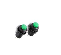 10Pcs DS-425 Reseting Non-locking Push Button Switch 2 Pin 250V 1.5A Patch Round Switch Red Green rocker switch(10 Green)