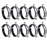 10pcs, Duct Clamp 100mm / 4 inch Bracket with Rubber Gasket, M8/M10 Thread, Steel Pipe Hanger 4 inch for Spiral Duct, Ventilation Pipe, Downpipe, Pipe Holder Wall or Ceiling Mount, by Steinberg14