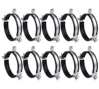 10pcs, Duct Clamp 125mm / 5 inch Bracket with Rubber Gasket, M8/M10 Thread, Steel Pipe Hanger 5 inch for Spiral Duct, Ventilation Pipe, Downpipe, Pipe Holder Wall or Ceiling Mount, by Steinberg14
