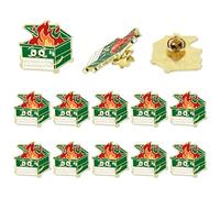 10pcs Dumpster Fire Pin, Positive Trash Enamel Lapel Brooch Pin with 10 Buttons It's Fine I'm Fine Everything is Fine Pins Inspirational Garbage Fire Pins Jewelry Gifts for Christmas