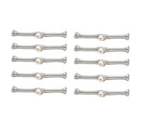 10pcs Dusty Chinese Knot Fasteners Pearls Embellished Buttons Sewing Button for Cheongsam Suits and Dance Clothes Cheongsam Button