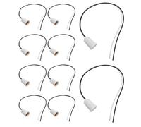 10pcs E12 Candelabra Lamp Holder with 9.84 Inch Wire Leads White