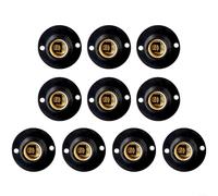 10Pcs E14 Flat Base Lamp Holders, Compatible with For Edison Sockets, Made from Flame Retardant PBT Material (black)