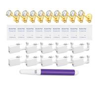 10pcs Ear Piercing Gun Kit, Pain-Free Disposable Sterile Self Ear Piercing Kit Set with 8 Alcohol Wipes, Gold Plated Crown Earrings with Zirconia for Women Men Girls, Professional Use and Home Use