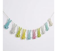 10PCS Easter Bunny Bunting 2M,Rabbit Shaped Hanging,Double-Sided Bunny Flags,for Easter Decorations,Rustic Spring Banner for Home, Mantel&Wall,Happy Easter Decorations Bunting&Party Supplies