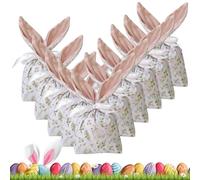 10Pcs Easter Candy Bag Bunny Ears, Cute Flannel Bunny Sweet Bags, Party Sweet Bags Storage Drawstring Bag For Wrapping Wedding Birthday New Year Gift Easter Candy Cookie Chocolate Decorations