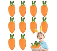 10pcs Easter Velvet Gift Bag, Easter Carrot Bags, Easter Candy Bags, Rabbit Ear Carrot Shaped Velvet Drawstring Bags, Easter Basket Stuffers Easter Bags for Easter Birthday Party Supplies 14x20cm