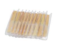 10Pcs Eb Saxophone Reeds, Portable 3.0 Medium Hardness Eb Sax Reeds with Individual Clip Woodwinds Accessory