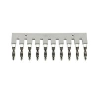 10Pcs EB10-6 DIN Rail Ground Terminal Blocks Press-Fit Jumper, Insert-Pull Bridging Matching UK-2.5B UK5N UDK4 UKK5 External Bridge Copper Jumpers 10 Pole