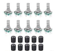 10Pcs EC11 Rotary Encoder, 360 Degree Code Switch for Easy Integration in Various Electronics Projects (Half shaft 15mm)