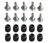 10Pcs EC11 Rotary Encoder Set, 360 Degree Control for Electronics Projects, Robotics, and Industrial Use (Half shaft 20mm)