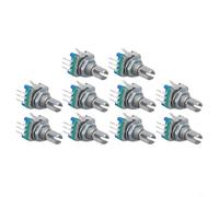 10pcs EC11 Rotary Encoder Switch 360 Degree Rotation with Push Button 5 Pin for Smart Home Devices and Automotive Electronics (15MM full)