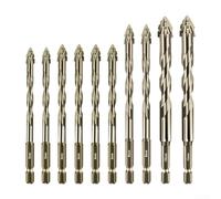 10Pcs Eccentric Drill Bit Set 5-12mm Four-Flute Saw Tooth Carbide Tips