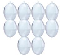 10pcs Egg Decoration Box Clear Ornaments Diy Craft Ornament Easter Party Favors Supplies Clear Fillable Egg Shape Ball Fillable Ornaments Balls Easter Ornament