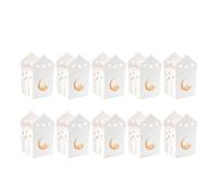 10Pcs Eid Party Treats Boxes with Hollow Moons and Star Designs Storage Case Perfect for Gift Wrapping and Decorations Community Event Supplies