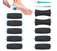 10PCS Electric Foot File Replacement Heads for Scholl Velvet Smooth Replacement Rollers Refills Black Pumice Stone for Feet Pedicure Hard Skin Remover Rollers Heads Compatible Foot File Refills