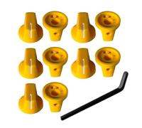 10Pcs Electric Guitar Potentiometer Control Knobs Effect Pedal Knobs 6.35mm Shafts Guitar Parts(Yellow)