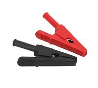 10pcs Electric Test Clip Brass Red Black, 4mm/0.2in Hole 20mm/0.8in Open Type, Copper Testing Clamp for Power Test, Insulated Safety Clip for Electronic and Electrical Circuit E