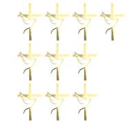 10pcs Elegant Doves Crossed Cake Toppers Cake Insert For Baptisms Christening Wedding Celebration Decorations Shatterproof Decoration