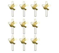 10pcs Elegant Doves Crossed Cake Toppers Cake Insert For Baptisms Christening Wedding Celebration Decorations Religious Party Insert