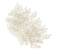10pcs Embroidered Applique White Cloud Pattern | Sew on Embellishment, Gold Trim with Sequins and Foil, for Tote Bags, Parties and Scrapbooking Crafts