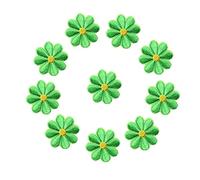 10PCS Embroidery Daisy Sunflower Flowers Sew Iron On Patch Badges Bag(Green)