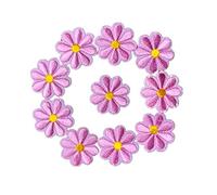 10PCS Embroidery Daisy Sunflower Flowers Sew Iron On Patch Badges Bag(Pink)