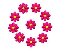 10PCS Embroidery Daisy Sunflower Flowers Sew Iron On Patch Badges Bag(Rose red)