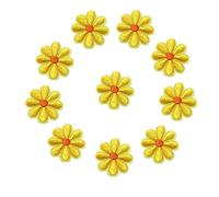 10PCS Embroidery Daisy Sunflower Flowers Sew Iron On Patch Badges Bag(Yellow)