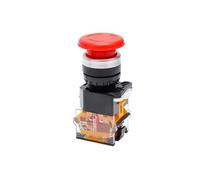 10pcs Emergency Stop LA38-11ZS Self-Locking 10A 380V 22mm Head Power Control Push Button Switch 1 NO 1 NC(Brass Contact-Blank)