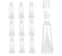 10PCS Empty Lip Gloss Tubes, 10ml Refillable Lip Balm Tubes, Transparent Leakproof Gloss Containers, Reusable Balm Squeeze for Eye Cream, Face Cream, Hand
