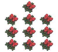 10pcs Enamel Christmas Brooch Mistletoe Metal Badge Cute Winter Party
