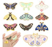 10Pcs Enamel Pins Set, 10 Different Butterfly Pin, Cute Alloy Steampunk Badge Backpack Lapel Pin Cool Horror Butterfly Brooch for Clothes Bags Backpack Enamel Pins